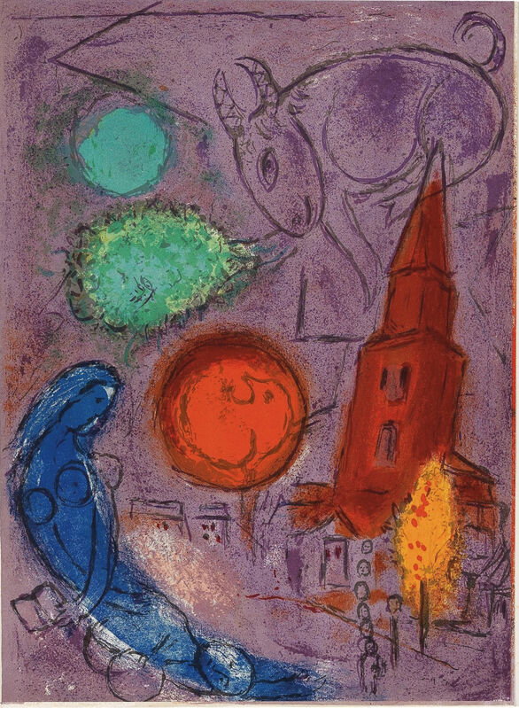 Marc Chagall, ‘Saint-Germain-des-Prés’, 1954, Print, Original Lithograph in Colors on Wove Paper, NCAG