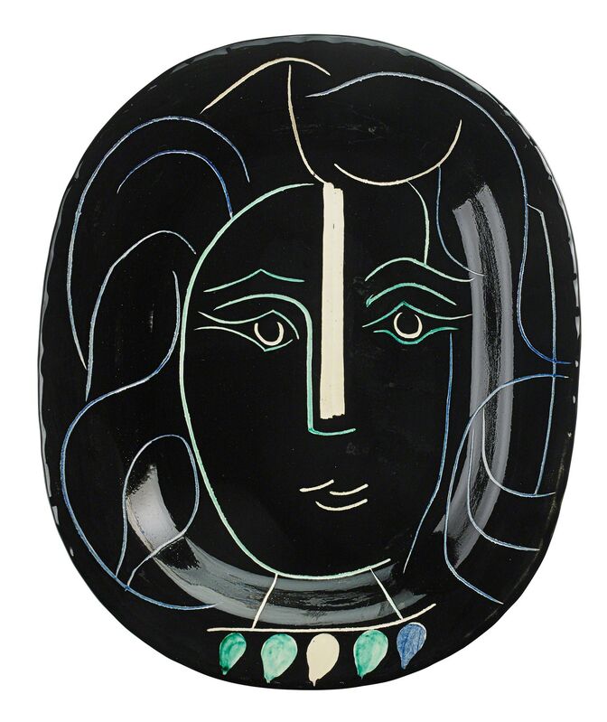 Pablo Picasso, ‘Woman's Face charger (Visage de Femme), edition of 400, France’, des. 1953, Design/Decorative Art, Glazed and incised earthenware, Rago/Wright/LAMA