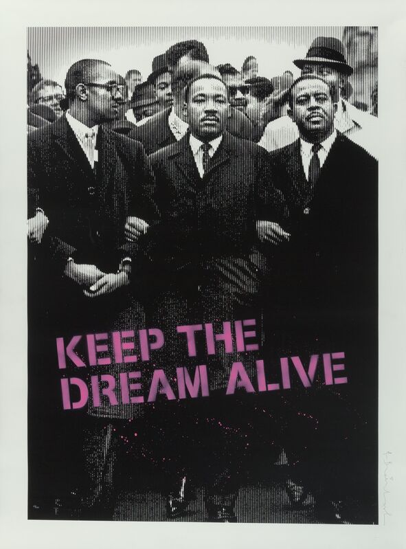 Mr. Brainwash, ‘Keep the Dream Alive (Pink)’, 2018, Print, Screenprint in colors with hand-embellishments on Archival Art paper, Heritage Auctions