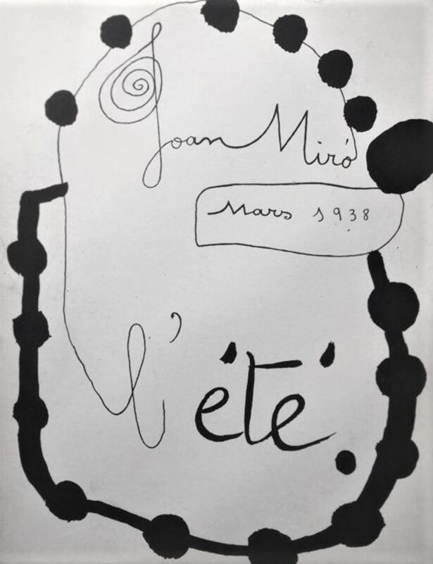 Joan Miró, ‘L'été (Summer)’, 1938, Print, Original lithograph on wove paper, Samhart Gallery