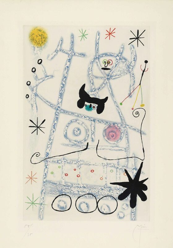 Joan Miró, ‘Les Forestiers (bleu)’, 1958, Print, Aquatint in colours on BFK Rives wove paper, Christie's
