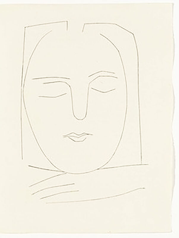 Pablo Picasso, ‘Oval Head of a Woman with Square Hair (Plate XX)’, 1949, Print, Original etching on Montval wove paper, Georgetown Frame Shoppe