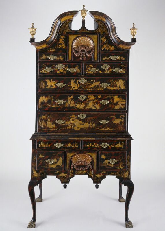 John Pimm, ‘Japanned High Chest’, 1730-1739, Design/Decorative Art, Soft maple, black walnut, white pine, mahogany, brass, Museum of Fine Arts, Boston
