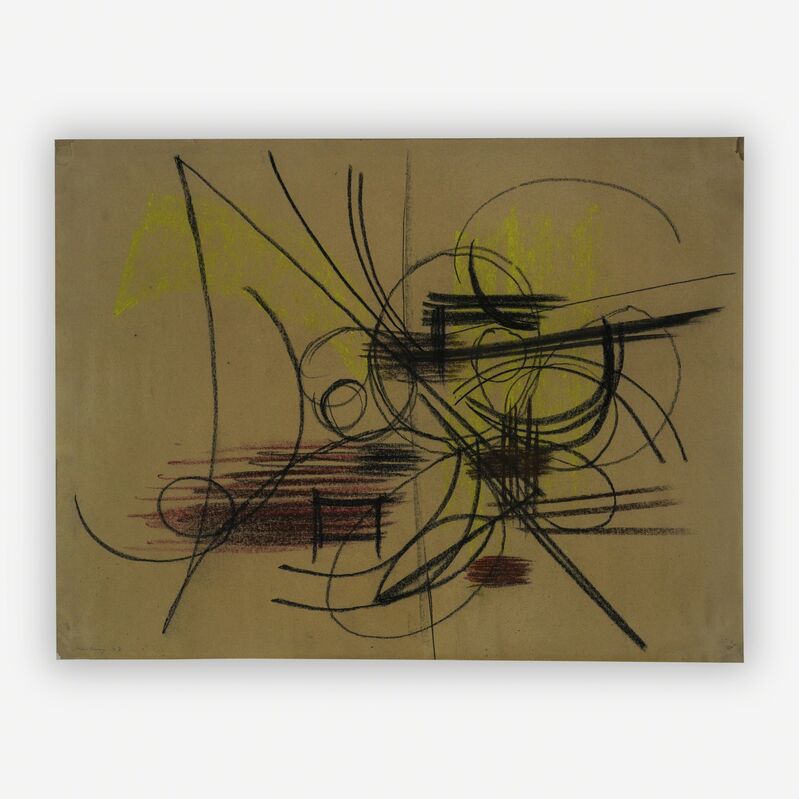 Hans Hartung, ‘Abstract Composition’, 1947, Drawing, Collage or other Work on Paper, Pastel on paper, Capsule Gallery Auction