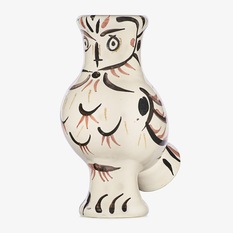 Pablo Picasso, ‘Vase, "Wood Owl with Feathers (Chouette aux Plumes)," edition of 300, France’, Glazed and enameled earthenware with oxide decoration, Rago/Wright/LAMA