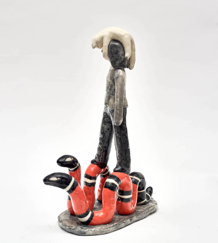 Clémentine de Chabaneix, ‘Girl with snakes’, 2020, Sculpture, Glazed ceramic, Antonine Catzéflis