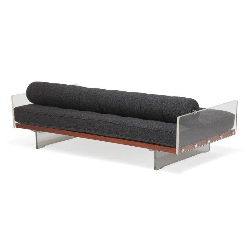 Vladimir Kagan, ‘Daybed/sofa, USA’, Design/Decorative Art, Acrylic, walnut, chromed steel, upholstery, Rago/Wright/LAMA