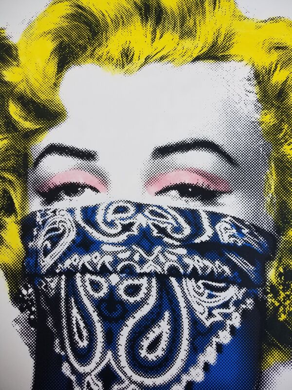 Mr. Brainwash, ‘Stay Safe (Blue/Unique)’, 2020, Mixed Media, Mixed Media on Paper, with watercolor and silkscreen, Intrinsic Values