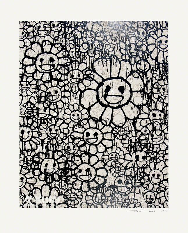 Takashi Murakami, ‘Murakami x MADSAKI Flowers Beige C’, 2017, Painting, Silkscreen, Kumi Contemporary / Verso Contemporary