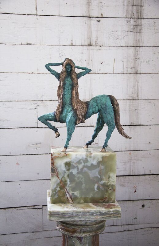 Allison Schulnik, ‘Centaurette 1’, 2017, Sculpture, Cast bronze on stone base, Mark Moore Fine Art