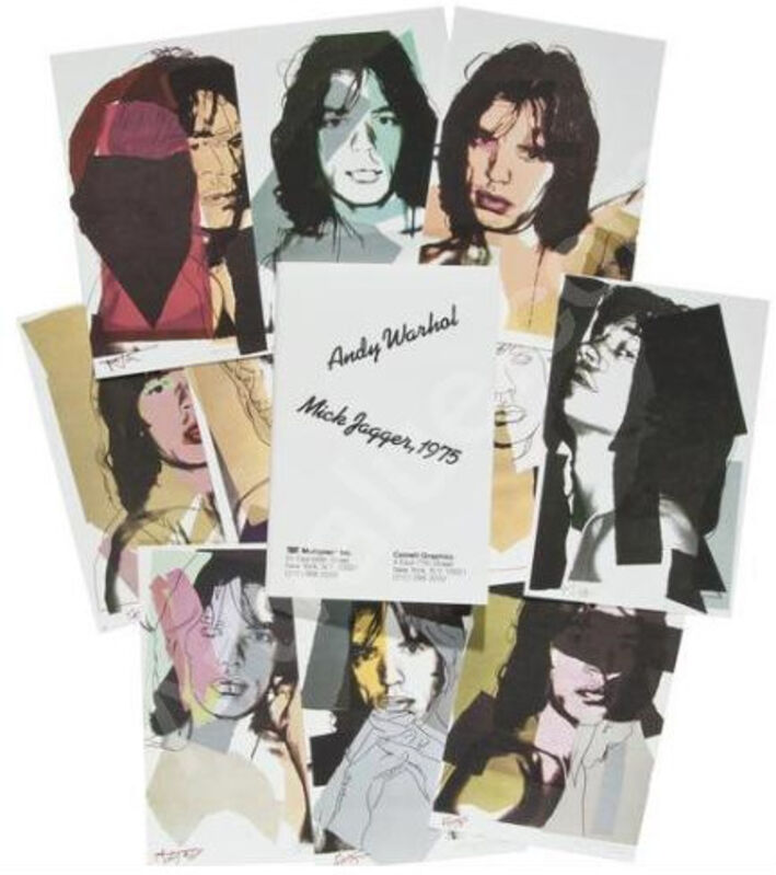 Andy Warhol, ‘"JAGGER", 10 -Promo Mini-Cards, 1975, Leo Castelli Graphics, MUSEUM QUALITY’, 1975, Ephemera or Merchandise, Lithograph, VINCE fine arts/ephemera