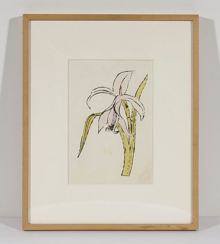 Andy Warhol, ‘Still-Life (Flower)’, ca.1957, Drawing, Collage or other Work on Paper, Ink and aniline watercolor dye on Strathmore paper, Capsule Gallery Auction