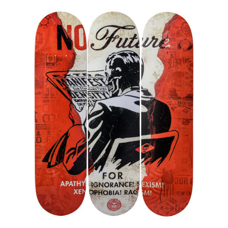 Shepard Fairey, ‘No Future’, 2017, Other, 7 PLY GRADE A CANADIAN MAPLE WOOD TOP-PRINT INCLUDES PRINTED SIGNATURE OF THE ARTIST, Connecting Myanmar