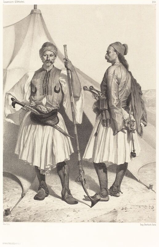 Alexandre Bida, ‘Arnautes, Égypte (Albanians, Egypt)’, Print, Lithograph on chine collé, National Gallery of Art, Washington, D.C.