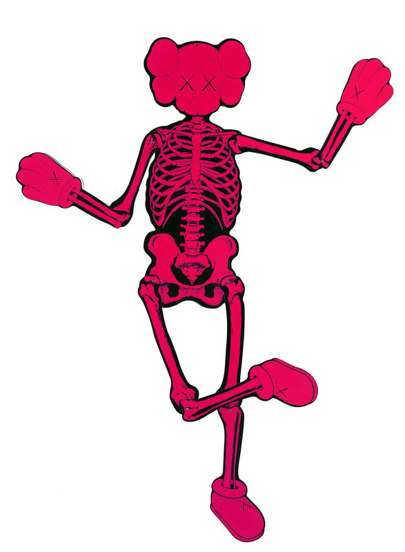 KAWS, ‘Pink Companion Skeleton’, 2007, Print, Screenprint on cardboard with metal rivets, EHC Fine Art Gallery Auction