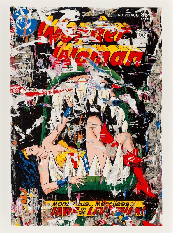 Mr. Brainwash, ‘Wonder Woman’, 2017, Print, Screenprint in colors on hard-torn archival paper, Heritage Auctions