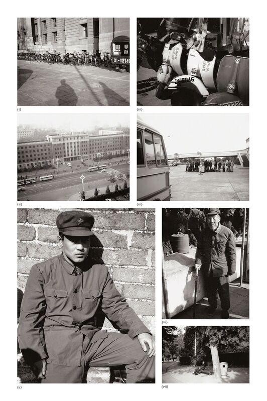 Andy Warhol, ‘Seven works: (i) Street Scene (Bicycles); (ii) Gate and Statue of Mao; (iii) Scooters; (iv) Airport Parking Lot; (v) Young Man at Great Wall; (vi) Old Man; (vii) Park’, 1982, Photography, Seven gelatin silver prints, Phillips