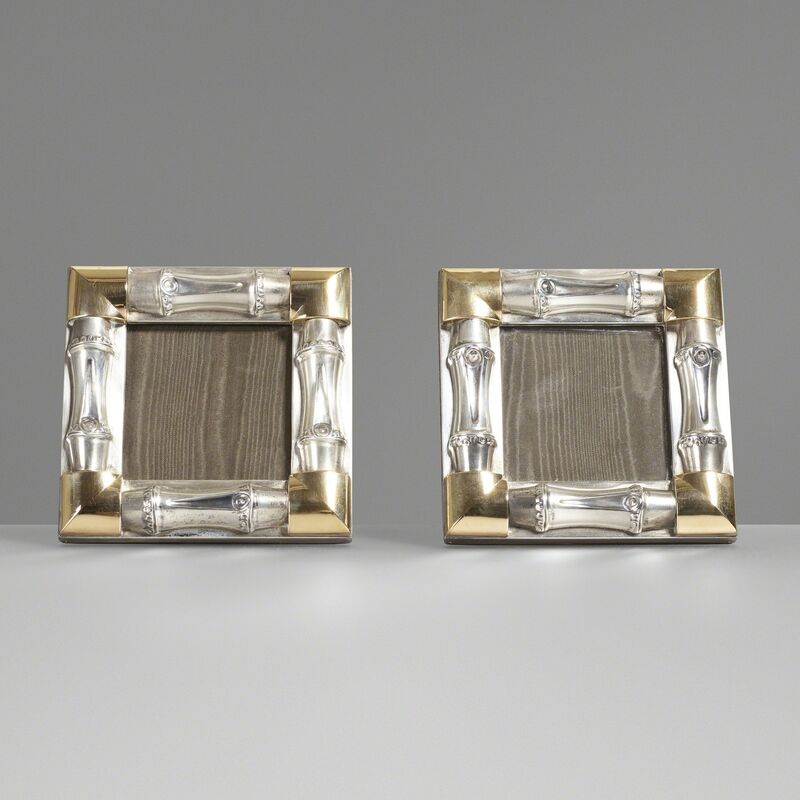 Gucci, ‘Sterling silver picture frames, pair’, c. 1975, Design/Decorative Art, Sterling silver, goldplate, glass, Rago/Wright/LAMA