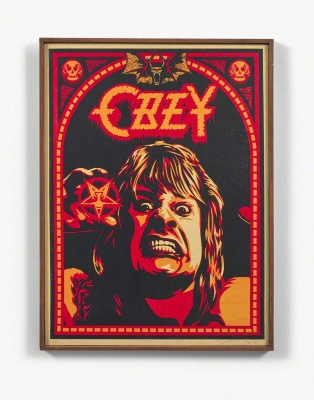 Shepard Fairey, ‘Ozzy’, 2001, Painting, Screen print on canvas; signed, dated and numbered ; countersigned, dated and numbered "PP" on the back, NextStreet Gallery