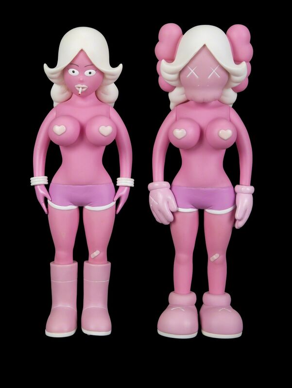 KAWS, ‘The Twins (Pink)’, 2006, Sculpture, Painted cast vinyl figures (2), Julien's Auctions