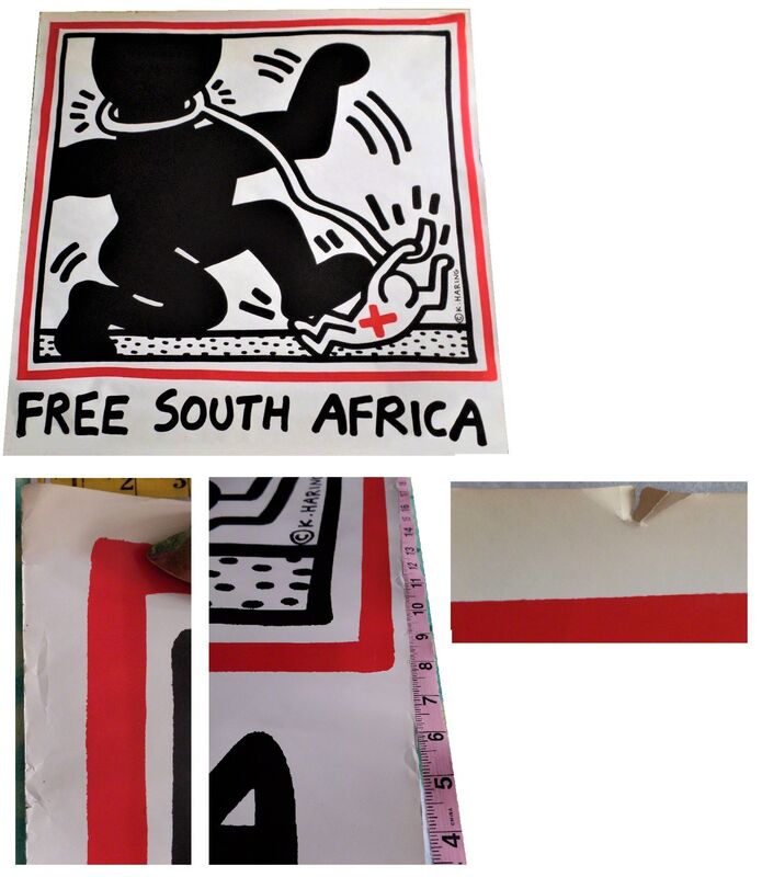 Keith Haring, ‘"Free South Africa", 1985, unsigned, offset lithograph on glazed poster paper, edition of 20,000.  ’, 1985, Ephemera or Merchandise, Offset lithograph on glazed poster paper., VINCE fine arts/ephemera