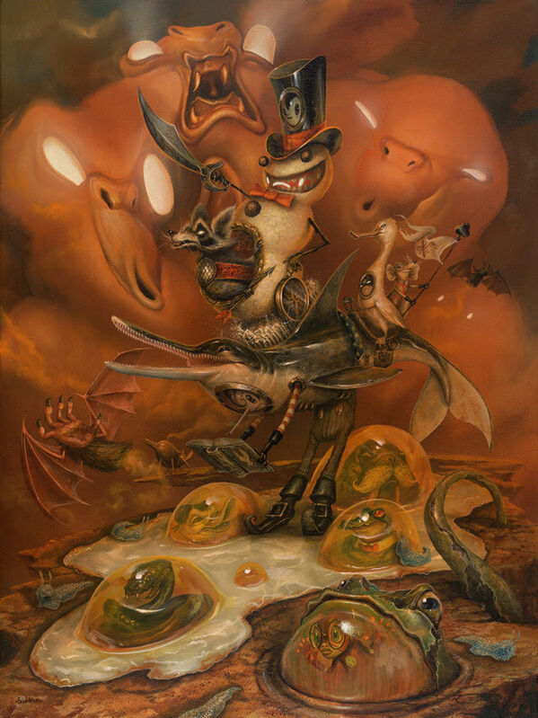 Greg 'Craola' Simkins, ‘Breakfast of Chimpians’, 2015, Painting, Acrylic on Canvas Wrapped Panel, KP Projects