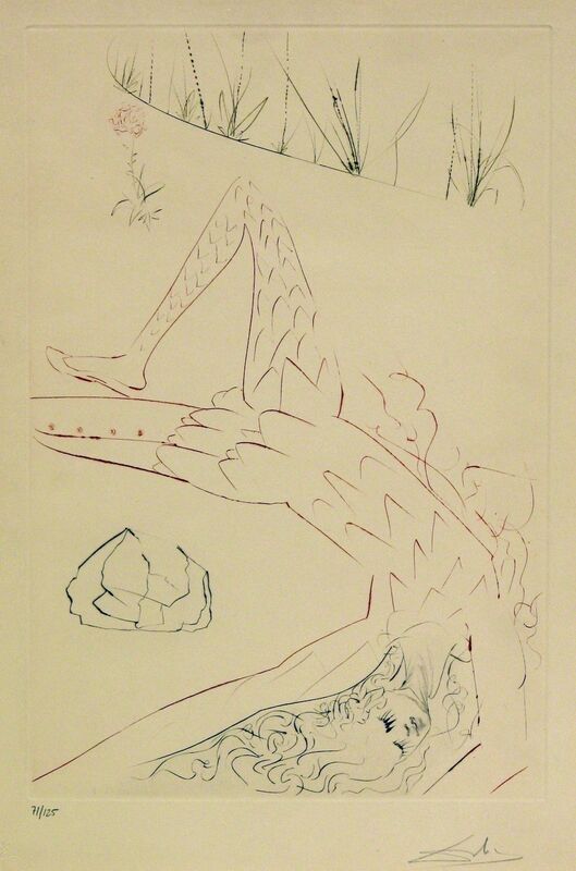 Salvador Dalí, ‘Tristan Et Iseult - Tristan Wounded’, 1970, Print, Etching Aquatint, Gregg Shienbaum Fine Art