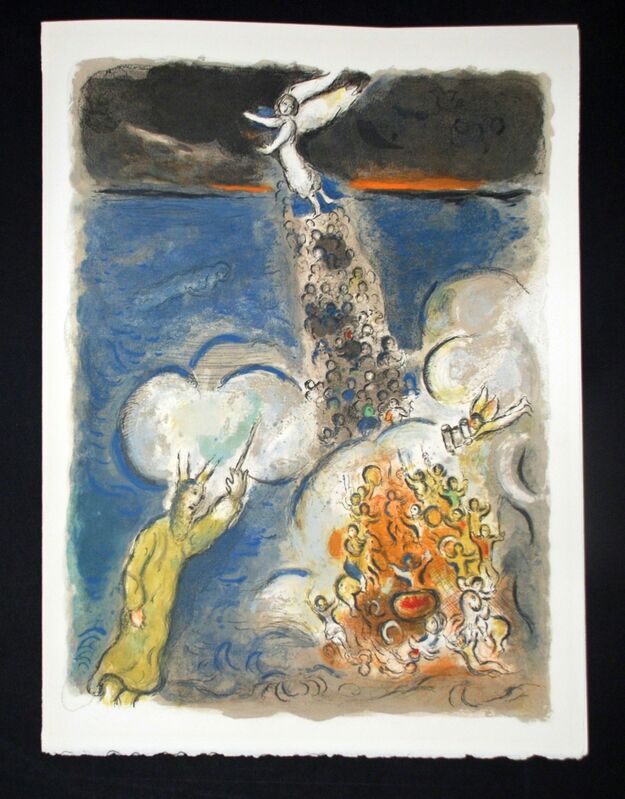 Marc Chagall, ‘Moses Calls the Waters Down on the Egyptian Army’, 1966, Print, Lithograph on Arches wove paper, Georgetown Frame Shoppe