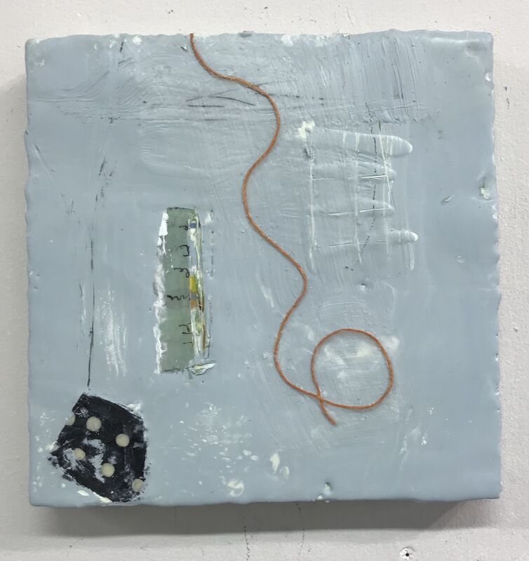 Amy Weil, ‘Loopy’, 2020, Painting, Encaustic and collage with string, 440 Gallery 