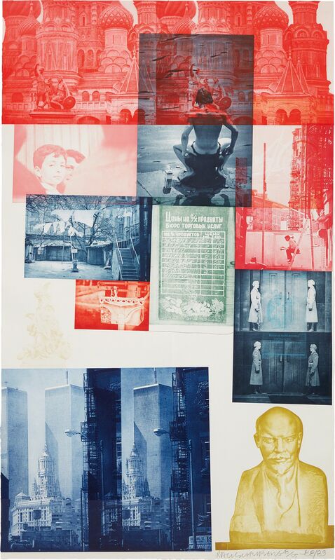 Robert Rauschenberg, ‘Soviet American Array #1’, 1988-1989, Print, Etching in colors with collage, on Saunders and Oriental rice paper, the full sheet, Phillips