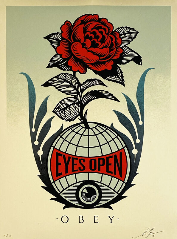 Shepard Fairey, ‘'Eyes Open'’, 2020, Print, Screen print on cream, Speckletone fine art paper., Signari Gallery