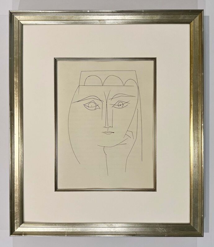 Pablo Picasso, ‘Woman with Headdress and Piercing Eyes (Plate XXVIII)’, 1949, Print, Original etching on Montval wove paper, Georgetown Frame Shoppe