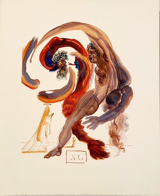 Salvador Dalí, ‘La Divine Comédie - Purgatoire 18 - Accidia’, 1963, Print, Original wood engraving on BFK Rives paper, Samhart Gallery
