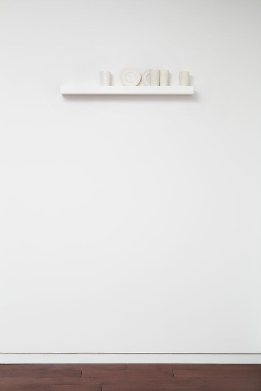 Edmund de Waal, ‘Certosa, III’, 2015, Sculpture, Porcelain vessels with gilding on wooden shelf, Rosenberg & Co. 