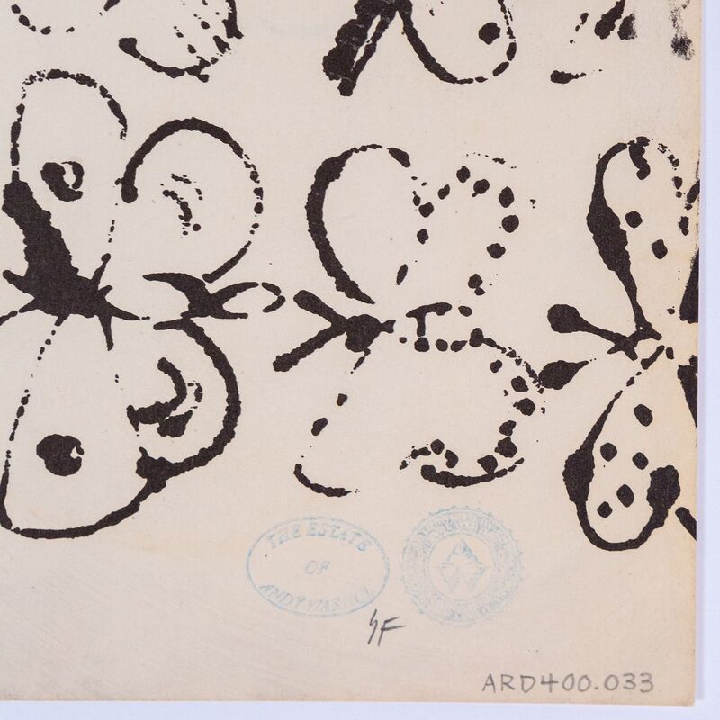 Andy Warhol, ‘Drawing of a Boy / Butterflies’, ca. 1955, Drawing, Collage or other Work on Paper, Original black ink on paper, Caviar20