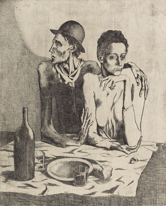 Pablo Picasso, ‘Le Repas Frugal, from La suite des Saltimbanques’, 1904, Print, Etching with drypoint, on Van Gelder paper, Christie's