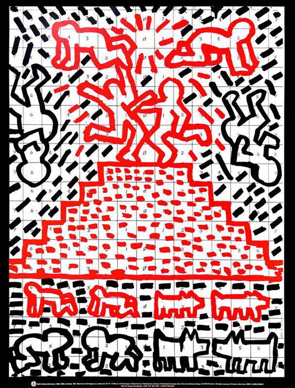 Keith Haring, ‘Vintage Keith Haring Pyramid Child Dog Poster’, 1991, Ephemera or Merchandise, Off-Set lithograph, Lot 180 Gallery