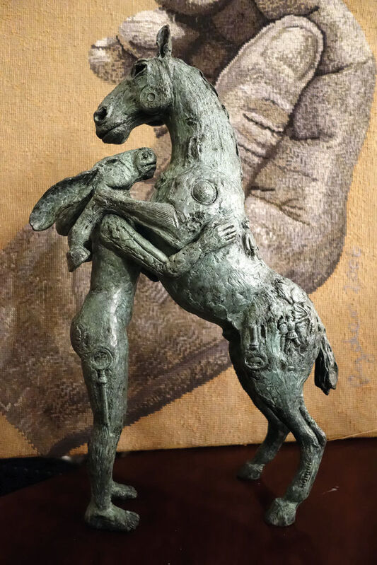 Sophie Ryder, ‘Girl Hugging Horse, Maquette’, 2015, Sculpture, Bronze, Galerie de Bellefeuille