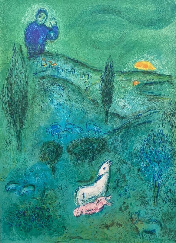Marc Chagall, ‘“Daphnis is found by Lamon,” Daphnis et Chloé (Cramer 46)’, 1977, Ephemera or Merchandise, Offset lithograph on wove paper, Art Commerce