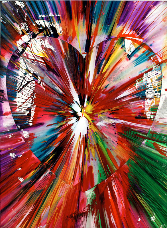 Damien Hirst, ‘Spin Painting - Heart’, 2009, Painting, Acrylic on wove paper, Christopher-Clark Fine Art