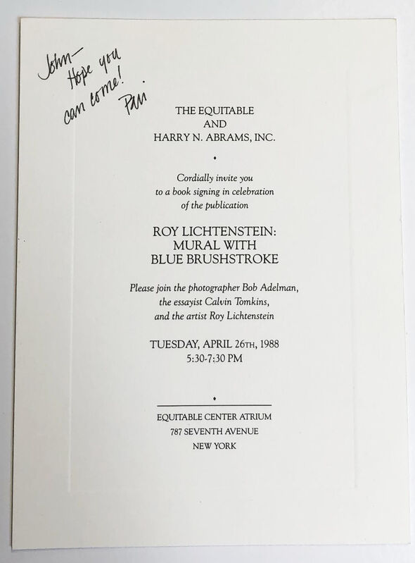 Roy Lichtenstein, ‘Roy Lichtenstein: Mural with Blue Brushstroke’, 1988, Ephemera or Merchandise, Offset Lithograph, ArtWise
