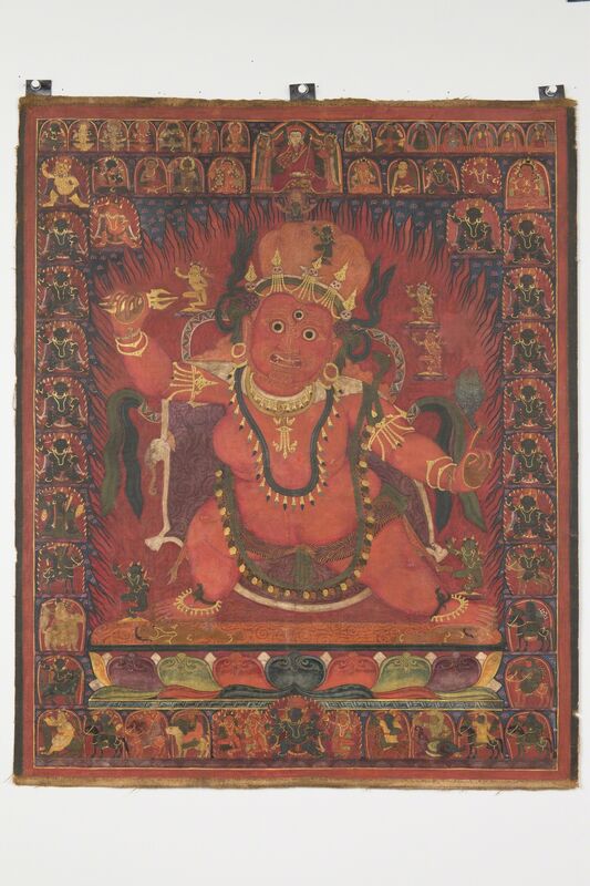 ‘ 	 Guru Dragpo, a wrathful form of Padmasambhava’, 15th century, Painting, Pigments on cloth, Rubin Museum of Art
