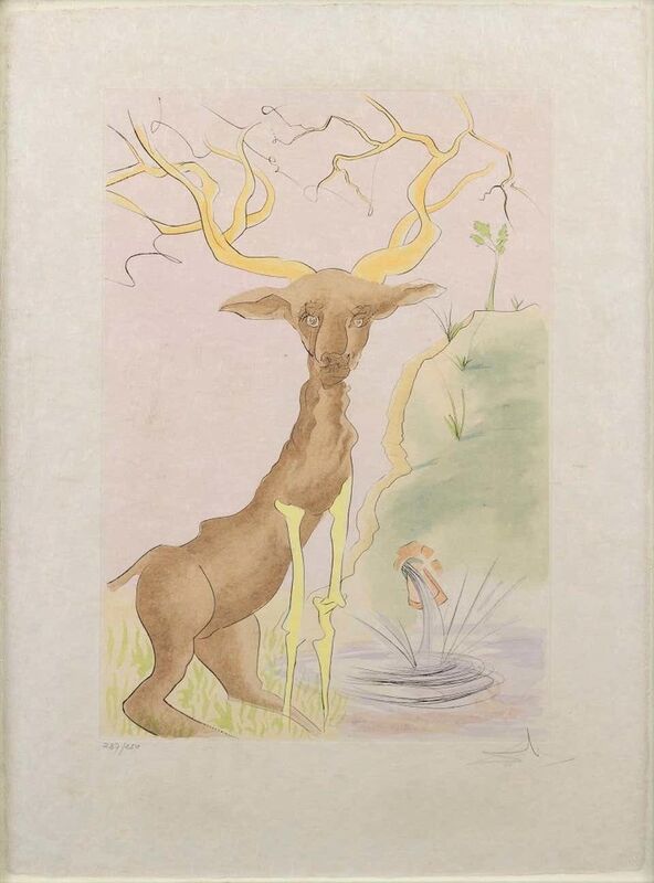 Salvador Dalí, ‘The Stag Reflected in the Water’, 1974, Print, Etching on paper., Wallector