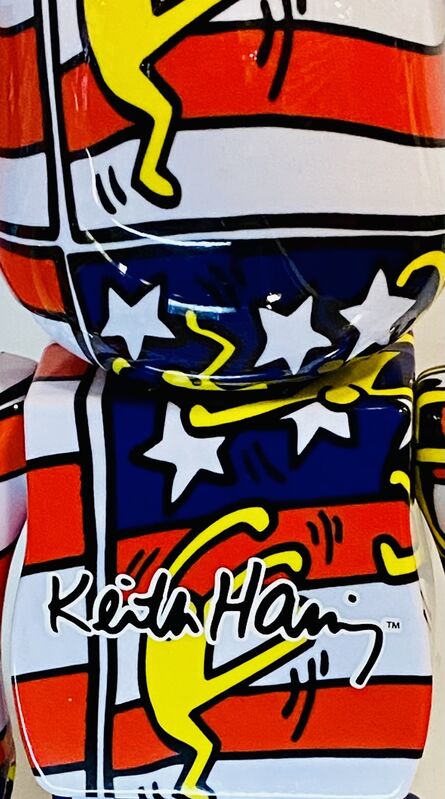 Keith Haring, ‘Keith Haring Bearbrick 400% American Flag (Haring DesignerCon BE@RBRICK) ’, 2020, Ephemera or Merchandise, Painted vinyl cast resin, Lot 180 Gallery