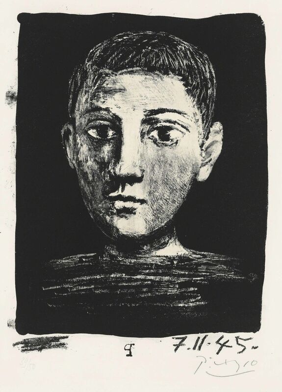 Pablo Picasso, ‘Tête de jeune garҫon’, 1945, Print, Lithograph on Arches wove paper, Christie's