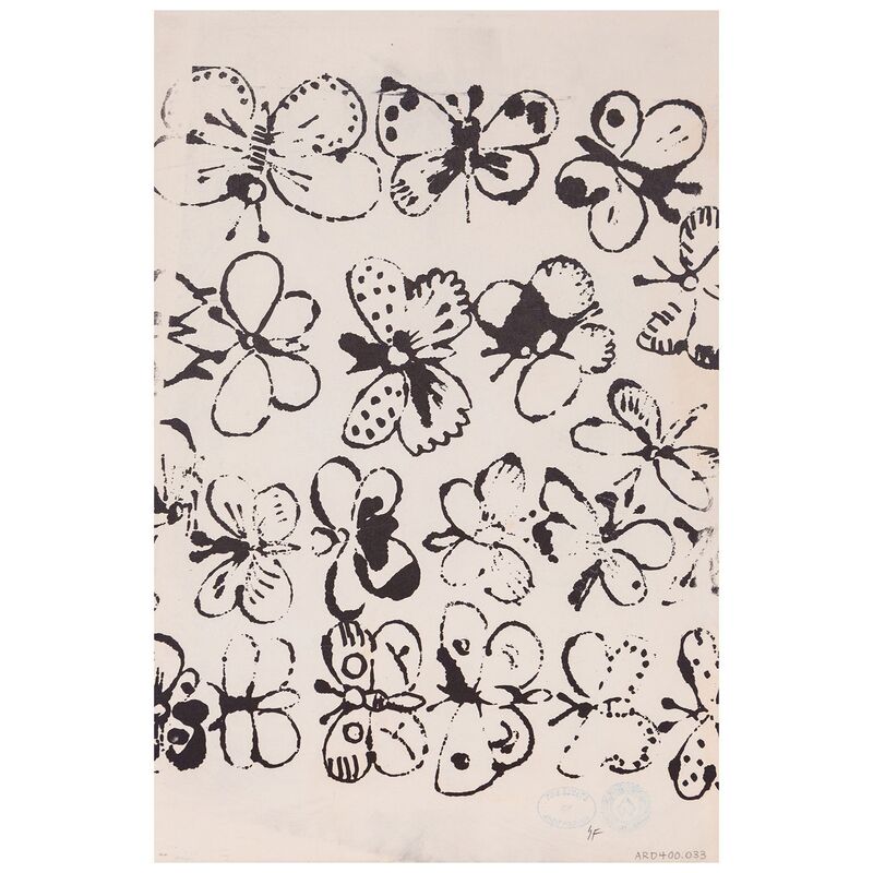 Andy Warhol, ‘Drawing of a Boy / Butterflies’, ca. 1955, Drawing, Collage or other Work on Paper, Original black ink on paper, Caviar20