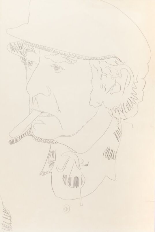 Andy Warhol, ‘Man Ray’, 1974, Drawing, Collage or other Work on Paper, Pencil on cardboard, Aste Boetto