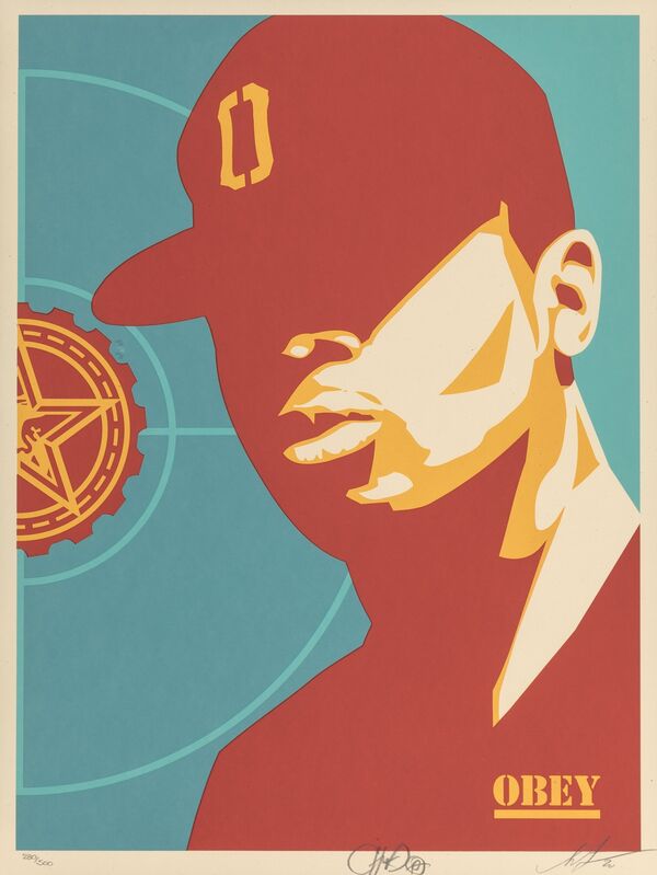 Shepard Fairey, ‘Chuck D: Fight the Power’, 2020, Print, Screenprint in colors on speckled cream paper, Heritage Auctions