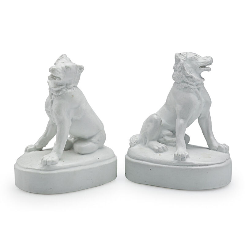 Karl Muller, ‘Union Porcelain Works,  Rare Pair Of Dogs Of Alcibiades, Greenpoint, NY’, 1880s, Design/Decorative Art, Parian Porcelain, Rago/Wright/LAMA