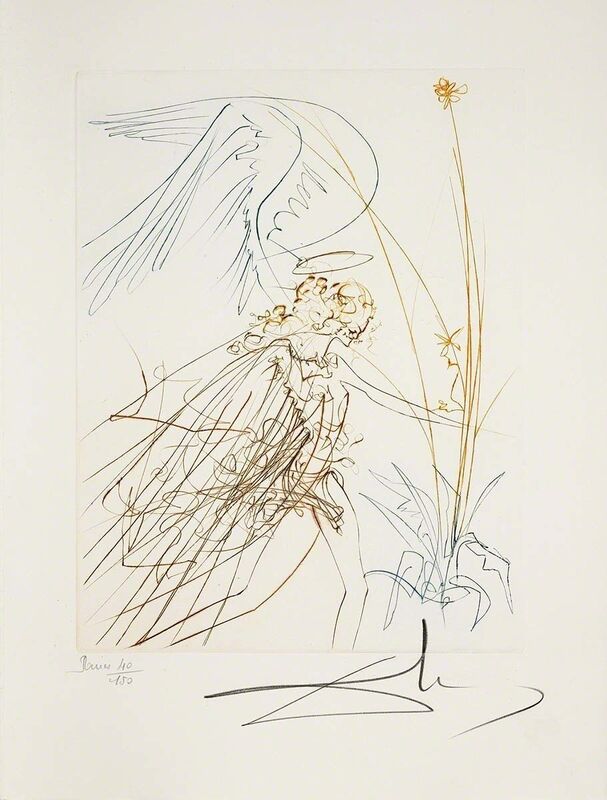 Salvador Dalí, ‘The Angel (Le Paradis Perdu, Plate J)’, 1974, Print, Hand-signed engraving, Martin Lawrence Galleries